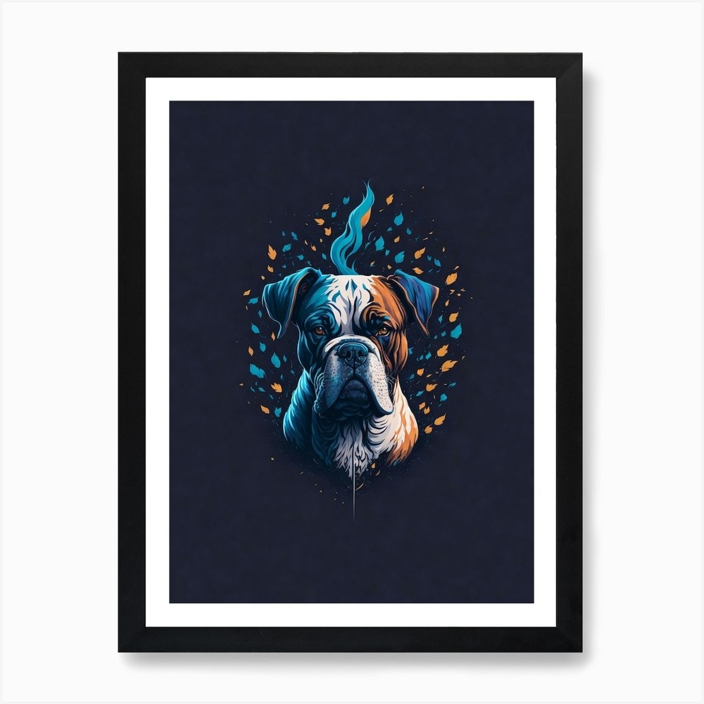 Boxer Dog Art Print Framed Wall Art Poster Canvas Print Picture