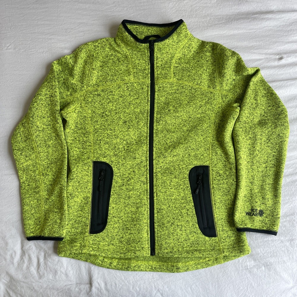 Icewear Lucas Icelandic Fleece Sweater Jacket Mens Medium Green Full Zip Pockets