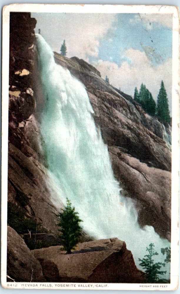Postcard Nevada Falls Yosemite Valley California USA North America