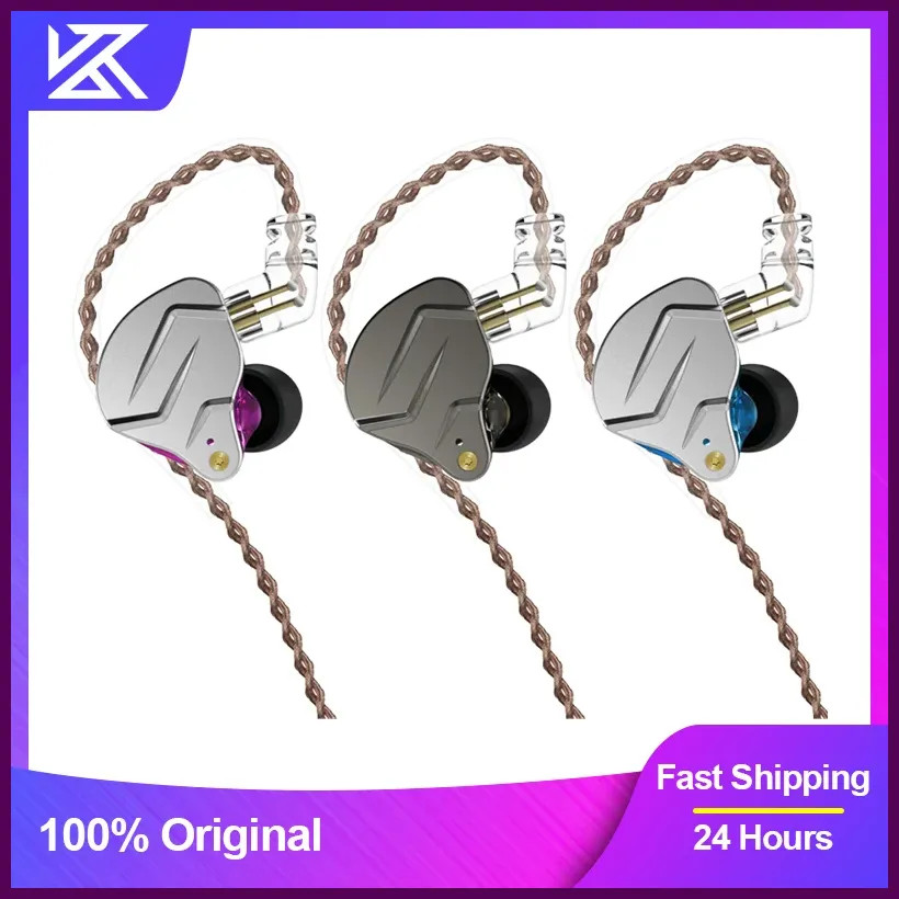 KZ ZSN Pro Headphones In Ear Monitor Hybrid Technology Best Earphone 1BA+1DD