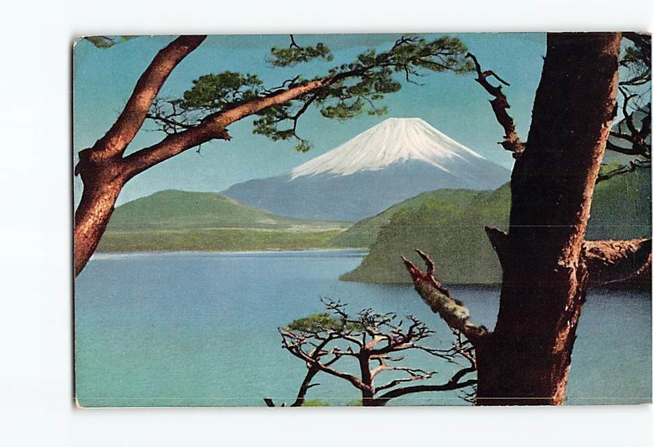 Postcard Lake Motosu & Mt. Fuji Japan