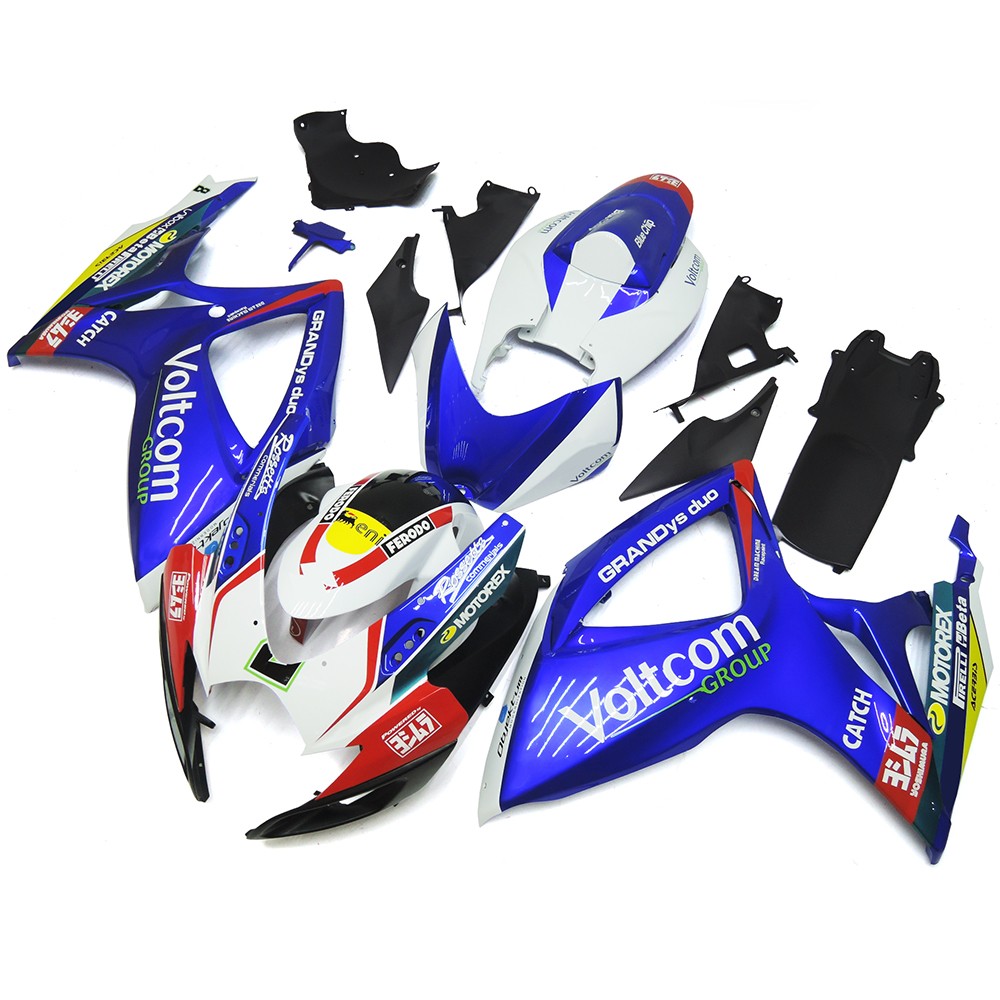 ABS Plastic Blue White Fairing Kit For Suzuki GSXR600 GSXR750 2006 2007 Bodywork