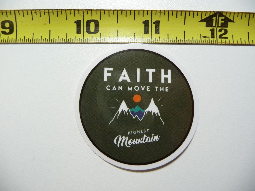 Faith Can Move Mountains Decal Sticker for Christian Faith and Belief