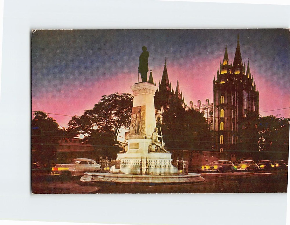 Postcard Brigham Young Monument Salt Lake City Utah USA