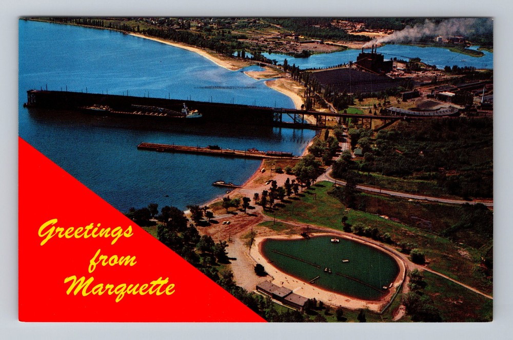 Marquette MI-Michigan Lake Superior And Ishpeming Vintage Postcard