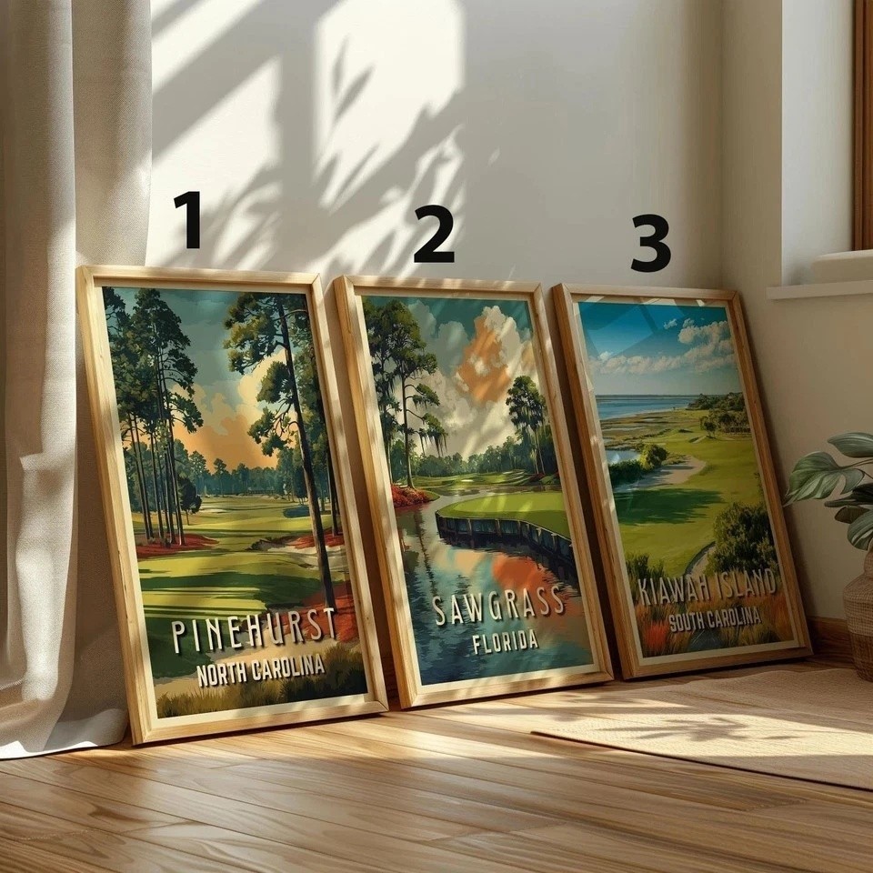 Pinehurst Sawgrass Kiawah Island Legendary Golf Course Poster