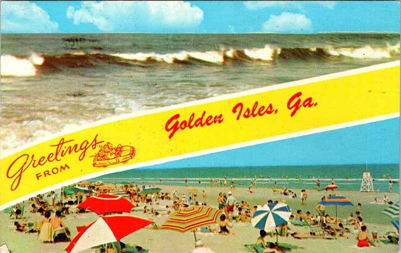 Postcard BEACH SCENE Golden Isles Georgia GA m/09 AL9951