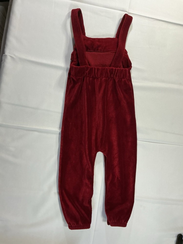 dip Baby Girl Red Corduroy Ruffle Overalls 18-24 Months Christmas Holiday Party