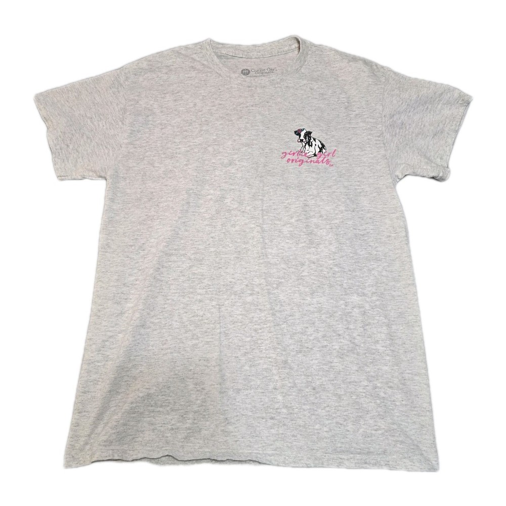 Girlie Girl Originals Grey Short Sleeve T Shirt Barn Life Cow Size Medium