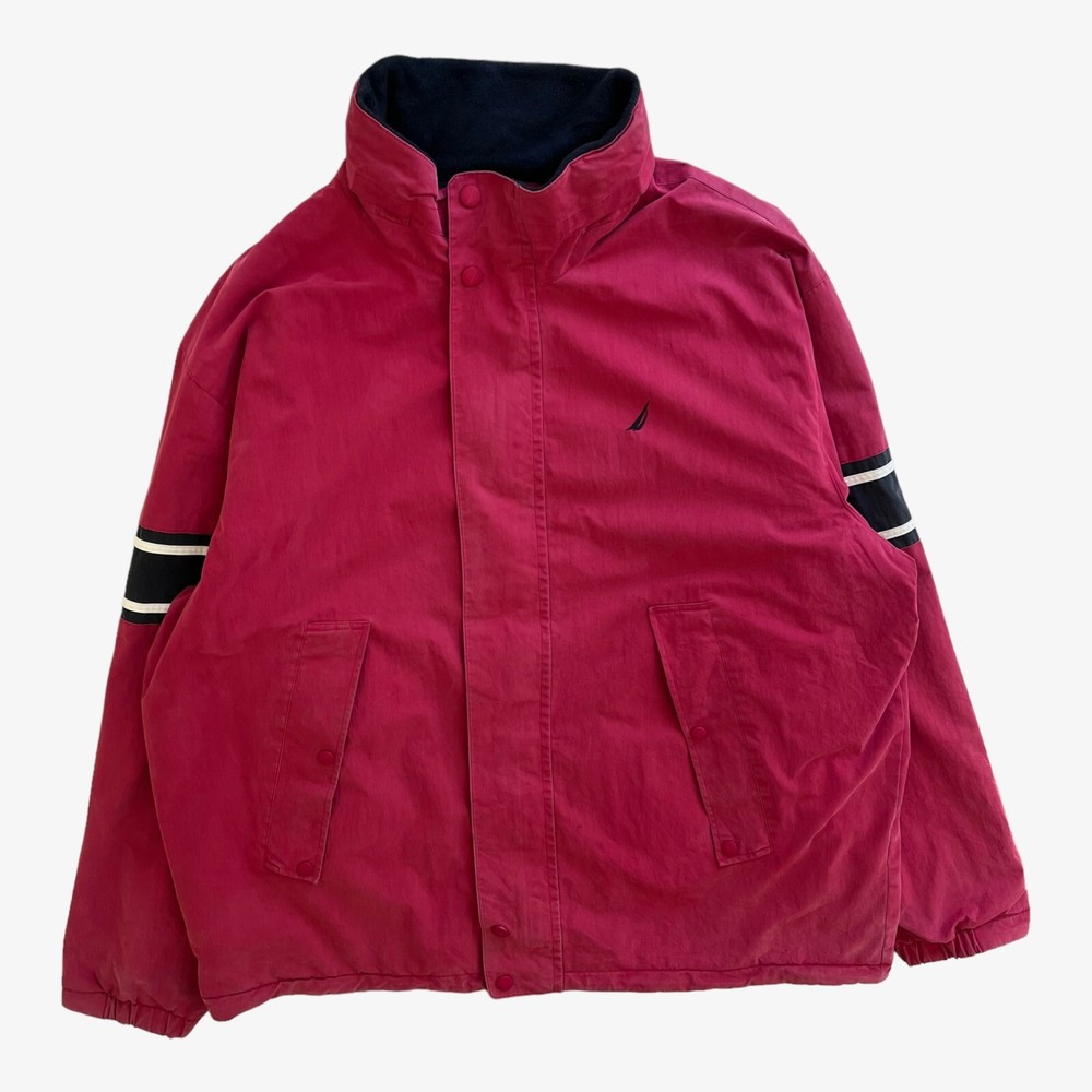 Vintage 90s Men's Nautica Reversible Sailing Jacket And Spell Out Fleece, Yacht