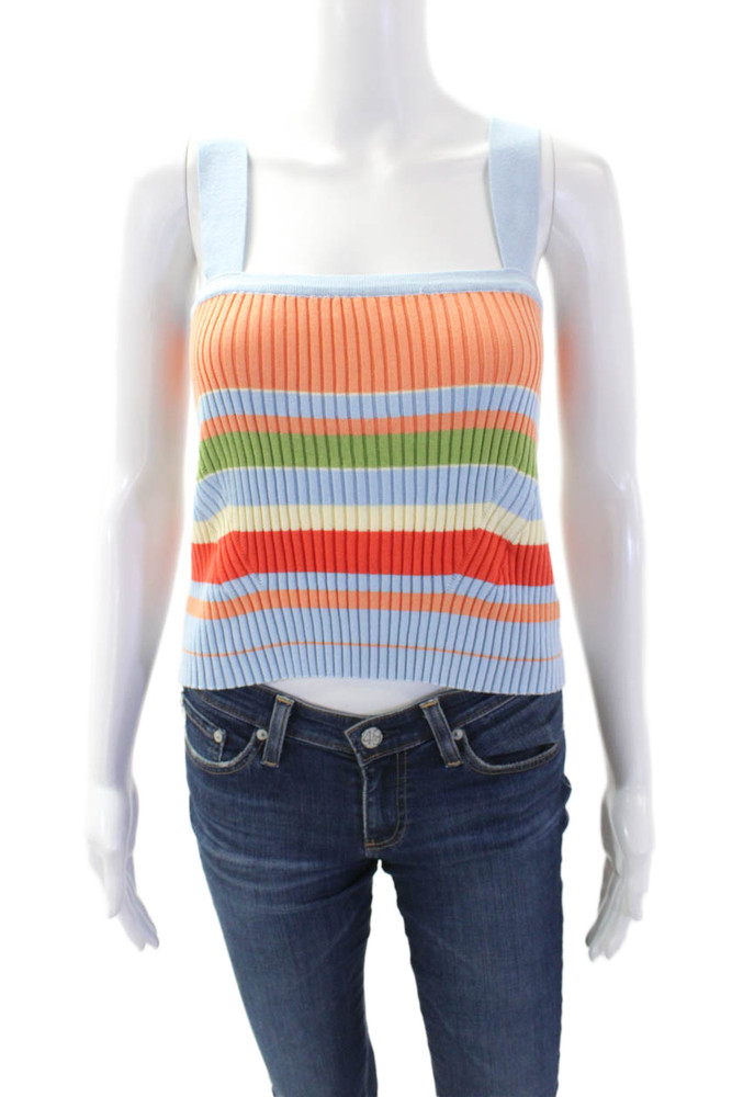 Robertson + Rodeo Womens Striped Tank Top Multi Colored Cotton Size MediumFree Shipping in US $100+ Orders | $6.95 Orders Below