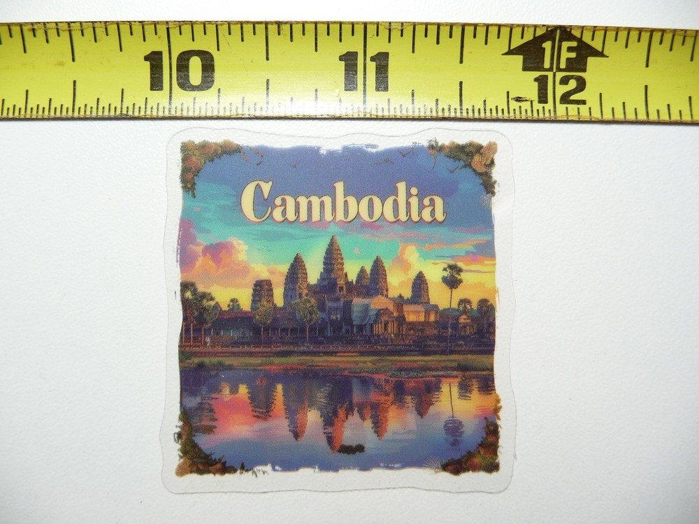 Angkor Wat Cambodia Travel Sticker Decal Colorful Site Visit