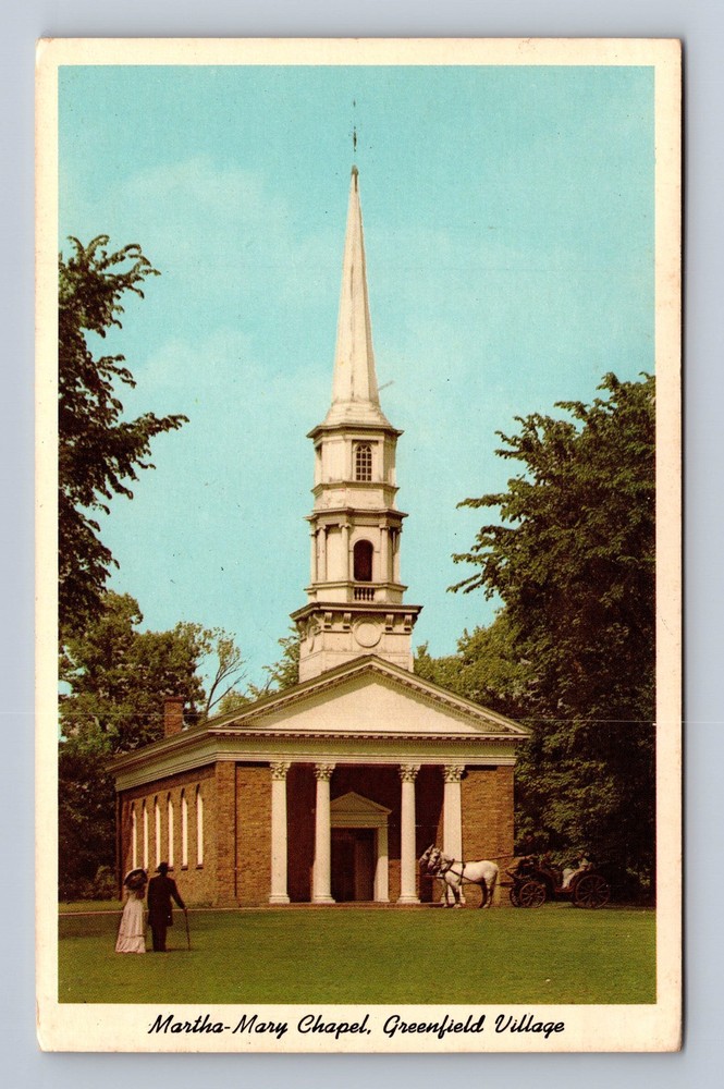 Dearborn MI- Michigan Martha Mary Chapel Greenfield Village Vintage Postcard