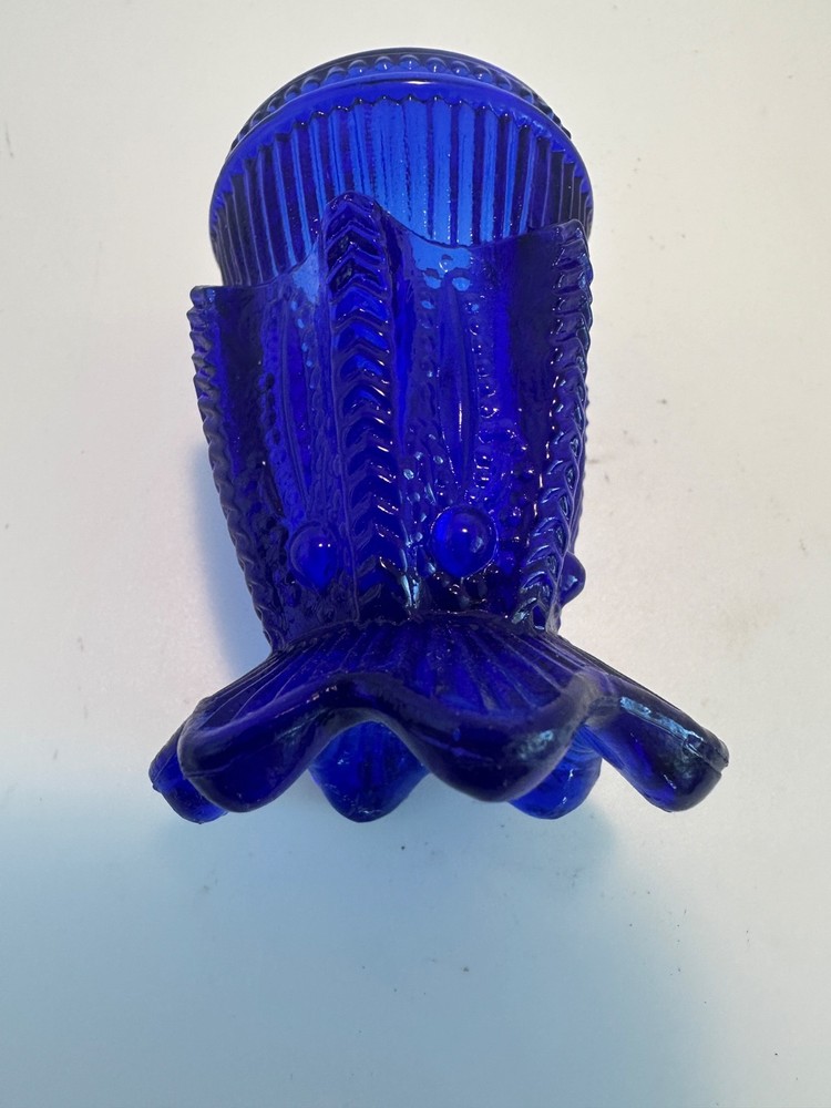 Cobalt Blue Fenton or Summit Glass Cactus Toothpick Holder