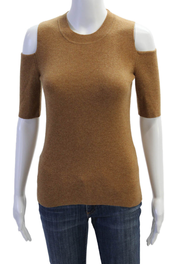Intermix Women Pullover Brown Cashmere Wool Crew Neck Sleeveless Size SFree Shipping in US $100+ Orders | $6.95 Orders Below