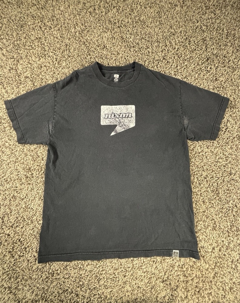 Vintage Y2K Nixon Black Short Sleeve Shirt Men’s Size Large - Made In USA