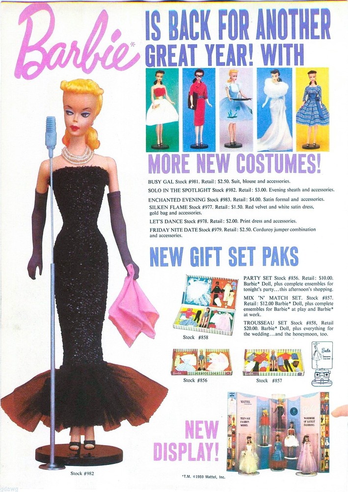 Vintage Mattel Toys Barbie Reproduction Print Advertising 17x12