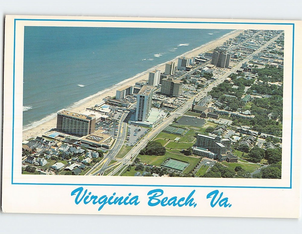 Postcard Aerial View of Virginia Beach Virginia USA