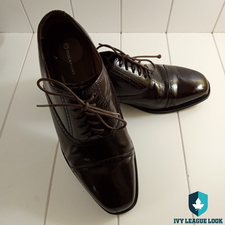 Rockport Brown Cap Toe Oxford Dress Shoes Men’s 9.5 Leather Comfort