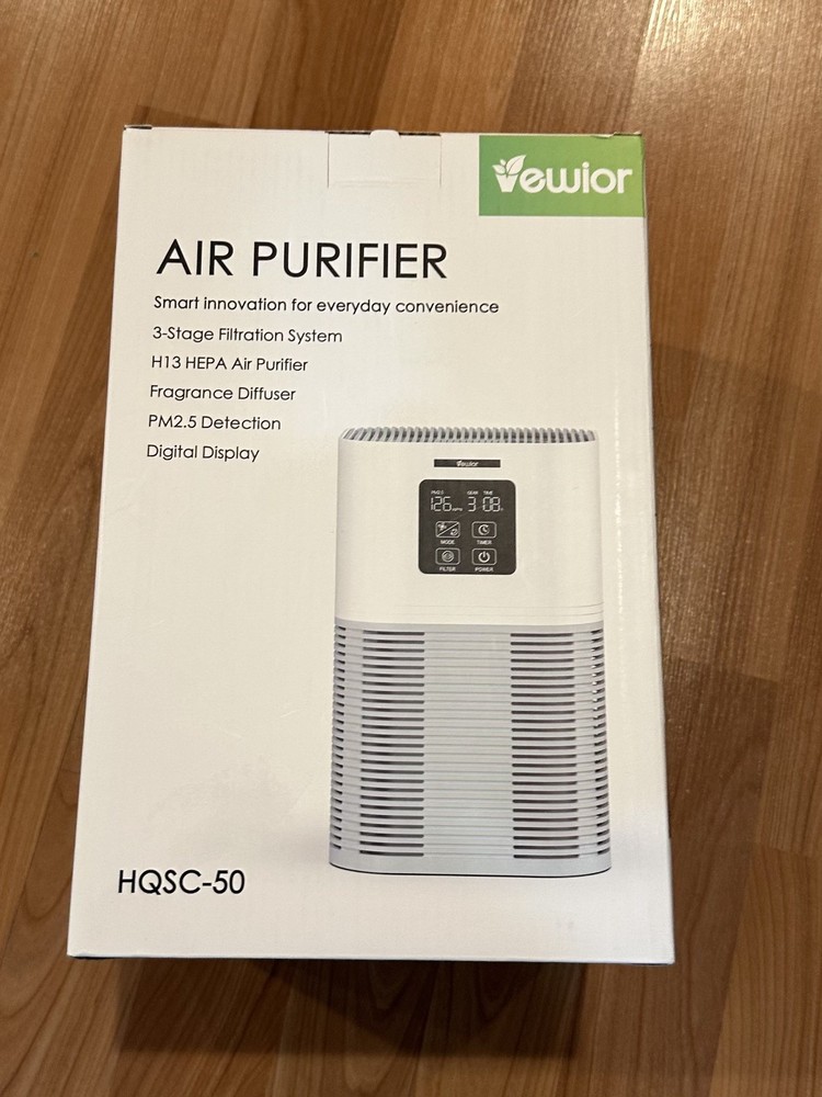 VEWIOR Home Air Purifier H13 HEPA Filter 6 Timers Quiet Operation HQSC-50 NIB