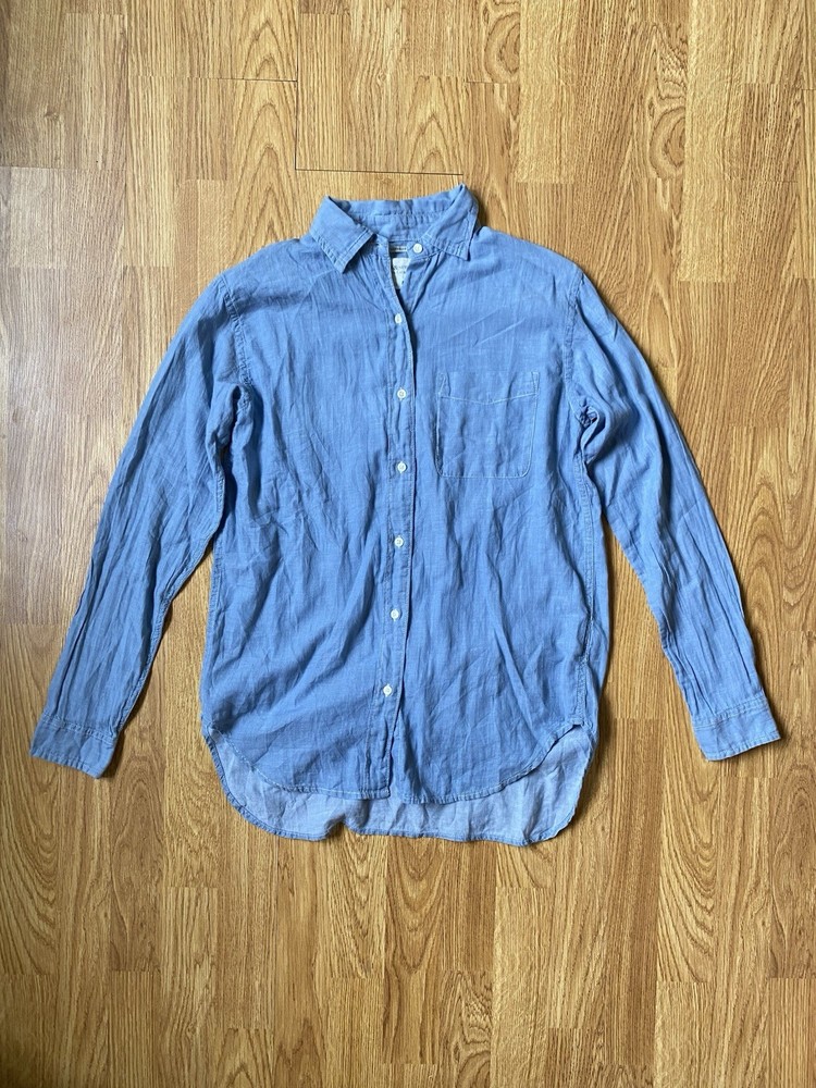 Polo Ralph Lauren Womens Light Blue Boyfriend Fit Button Up Shirt Size Small