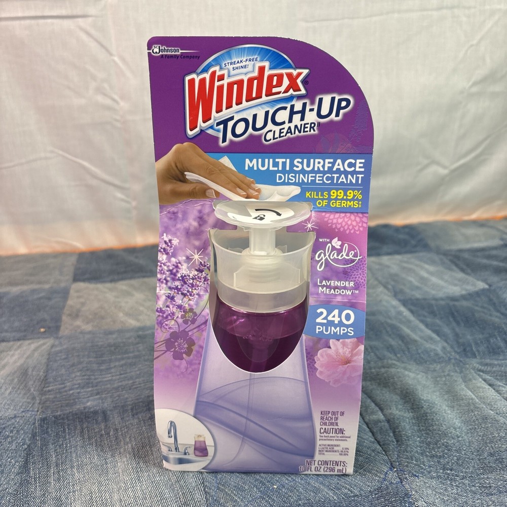 Windex Touch-Up Cleaner NOS Antibacterial Multi Surface 10 oz Lavender Meadow