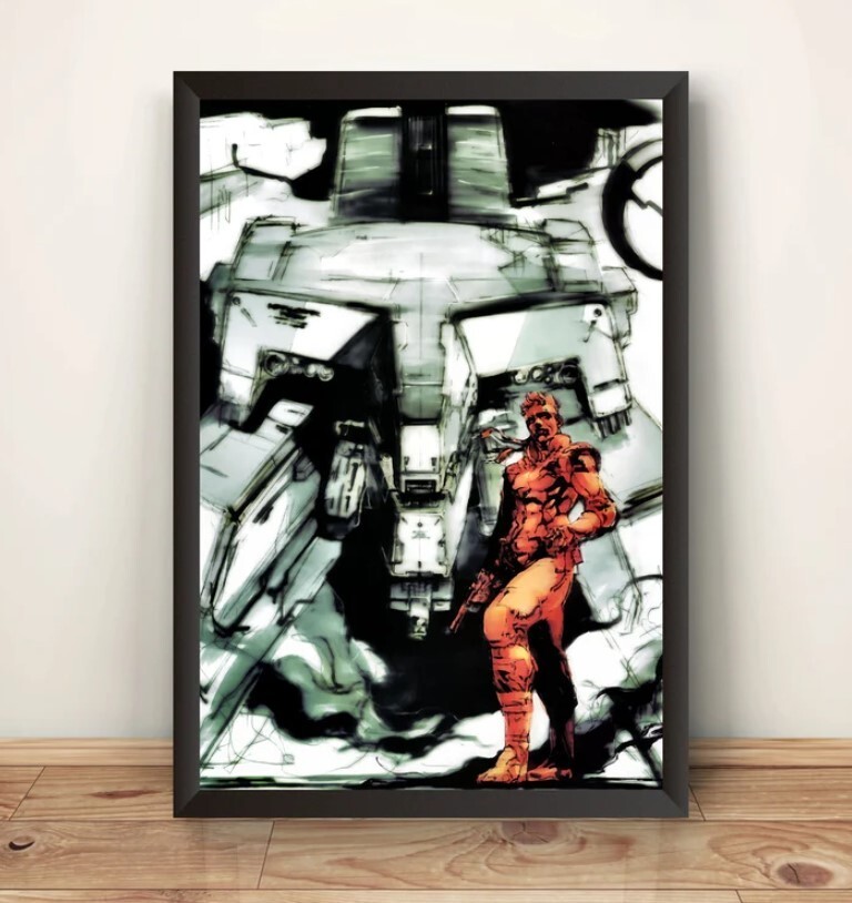 Solid Snake Battles Metal Gear Rex Premium Poster V2