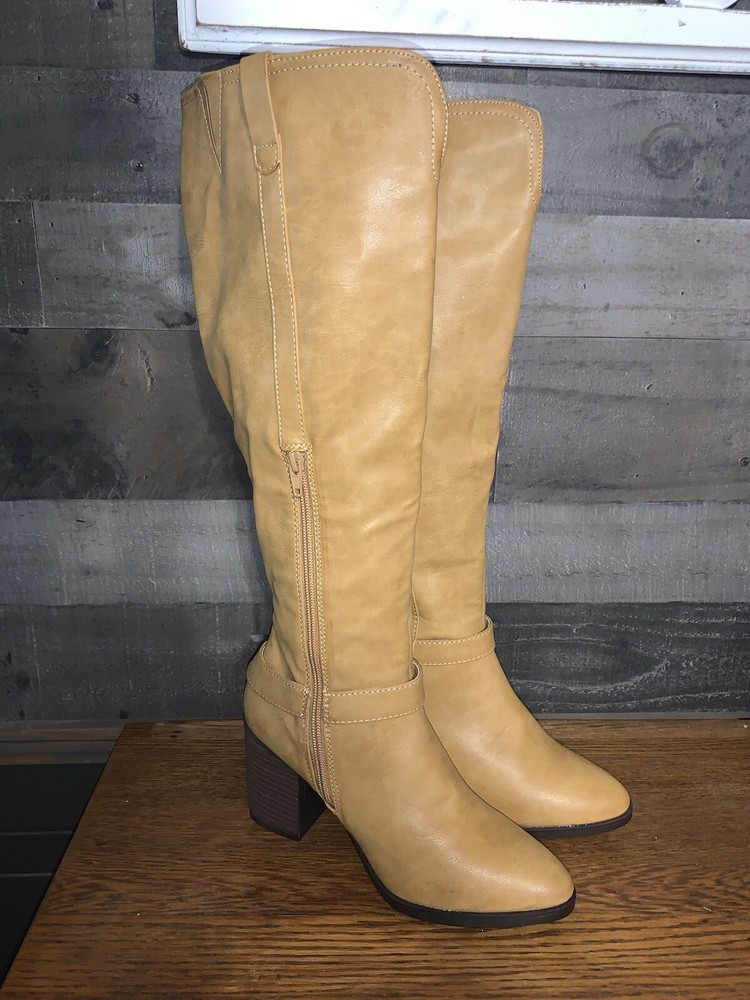 Mia Tall Tan Brown Women’s Heeled Boots Size 7 7M NWOT