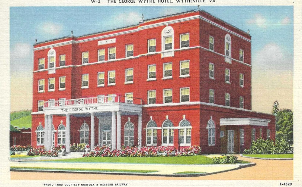Wytheville Virginia VA ~ The George Wythe Hotel ~ Linen Postcard UNP