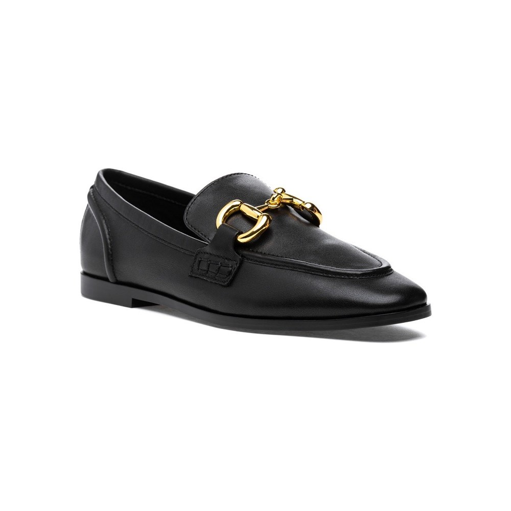 JEFFREY CAMPBELL Velveteen Horsebit Loafer Black Leather