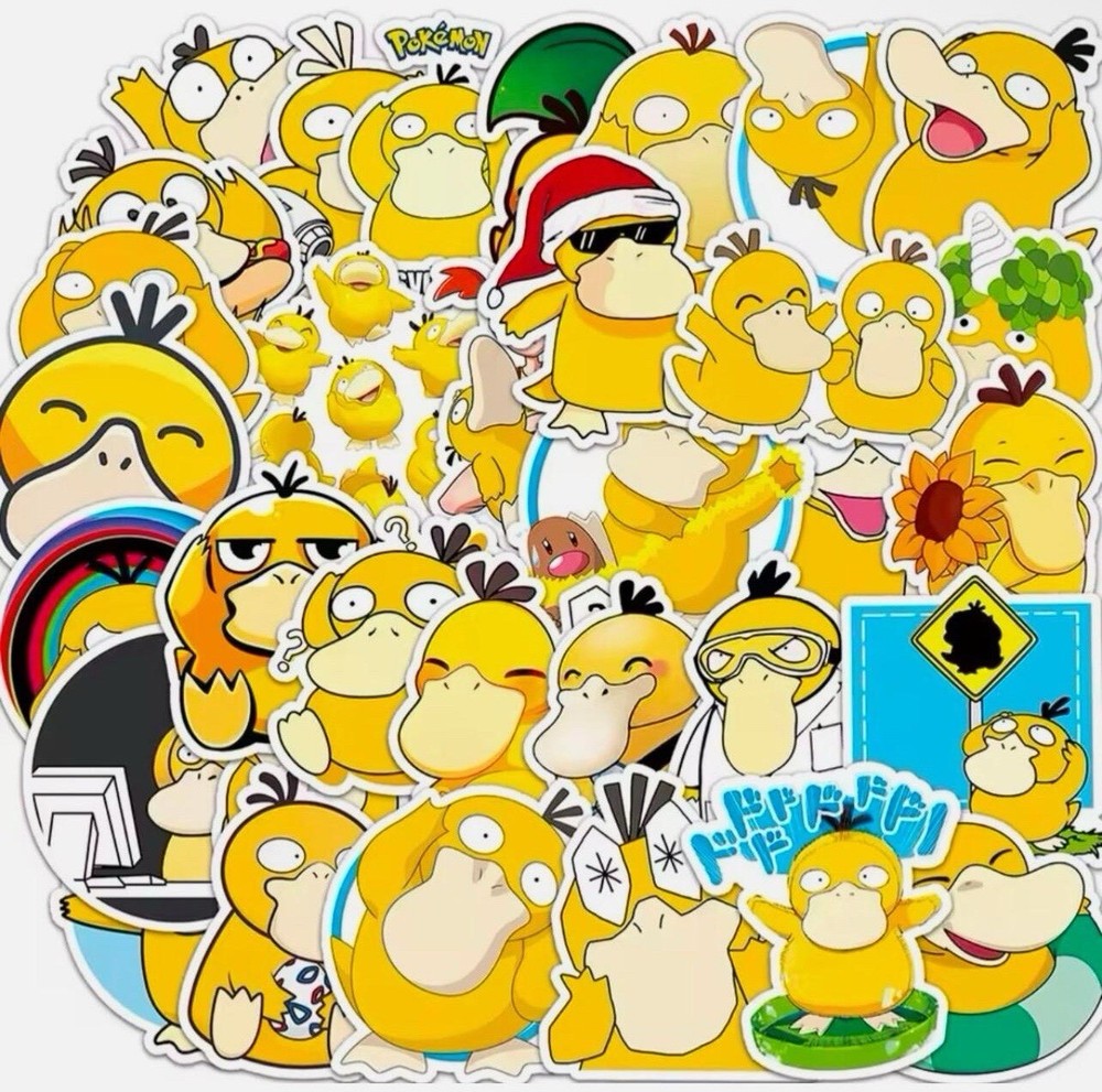 50pcs Pokemon Stickers Psyduck Collection