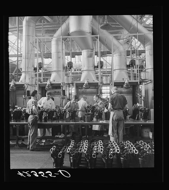 East Hartford Connecticut 1940 Pratt Whitney aircraft motor cylinders painting