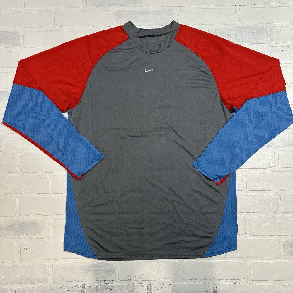 Vintage Nike Shirt Mens Large Long Sleeve Center Swoosh USA Y2K 90s *