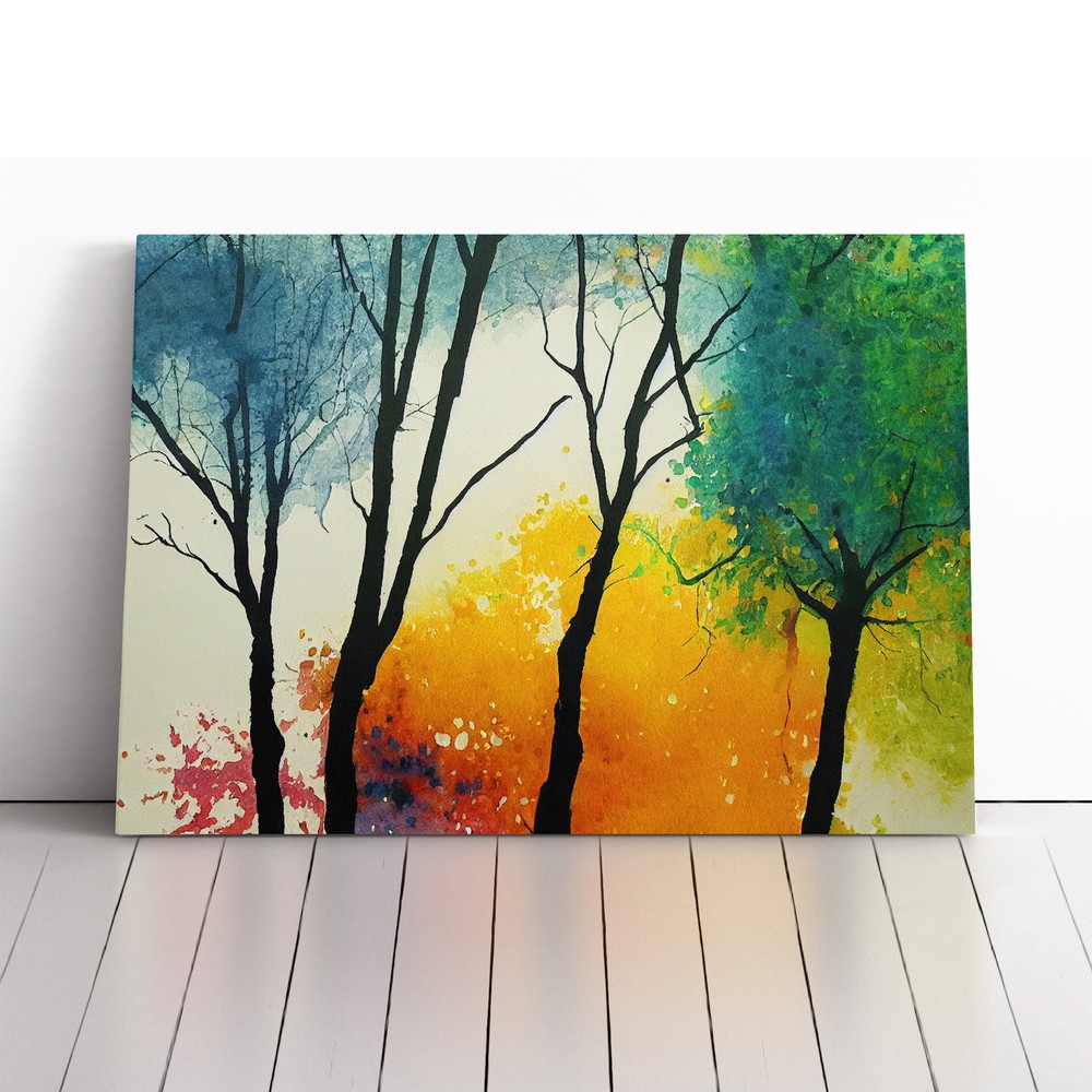 Glorious Trees Abstract Canvas Wall Art Print Framed Picture Decor Living Room