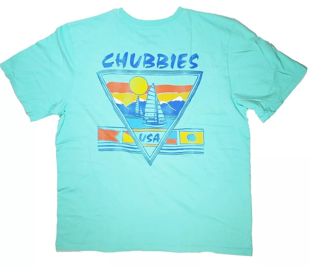 Chubbies Mens T Shirt XL USA Made Single Stitch Pocket Huge Graphic Short Sleeve