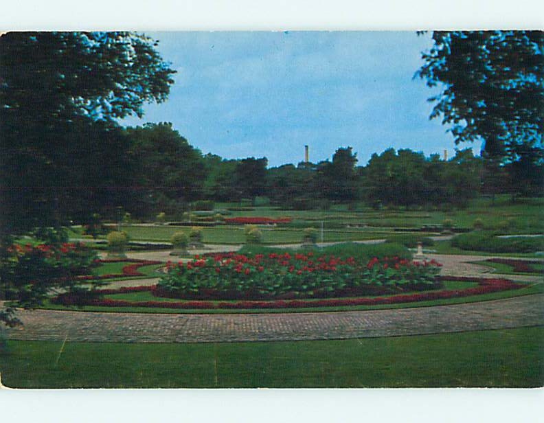 Unused Pre-1980 SUNKEN GARDEN & PARK SCENE Indianapolis Indiana IN r8543