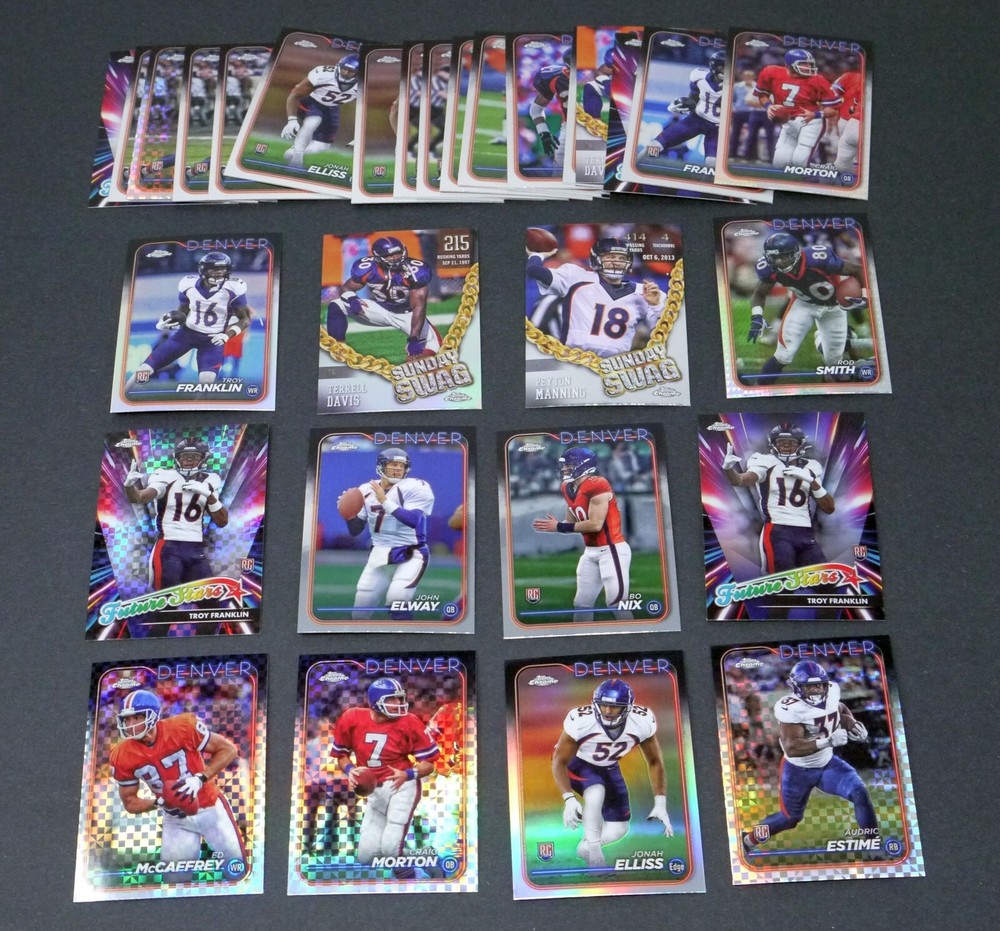 Lot of 29 Topps Chrome 2024 NFL Football Broncos Cards - Bo Nix Rookie, Inserts