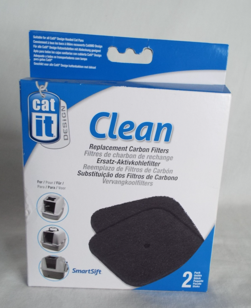 Cat-it Replacement Clean Carbon Refill Filters 2 Pack for Hooded Cat Litter Pans