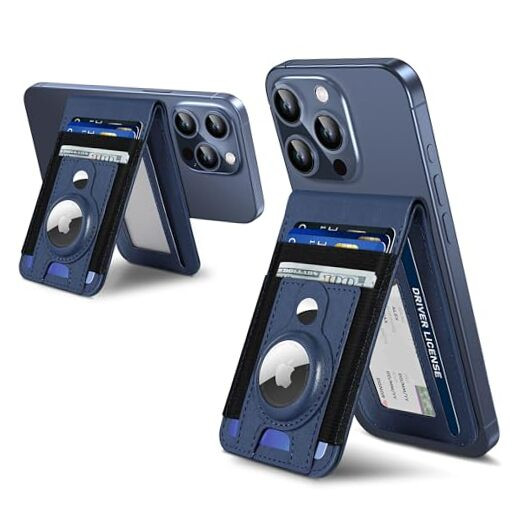 Magsafe Wallet Stand with Airtag Slot - Ultra-Strong Magnetic Phone Wallet