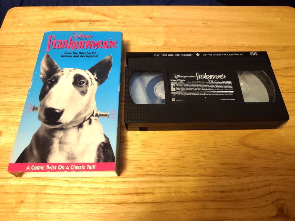 Frankenweenie VHS 1992 Disney Tim Burton Shelly Duvall Daniel Stern