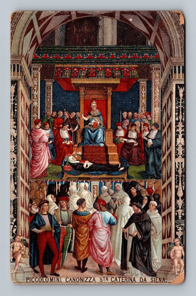 Italy- Piccolomini Canonizes Saint Catherine Of Siena Vintage Postcard Standard