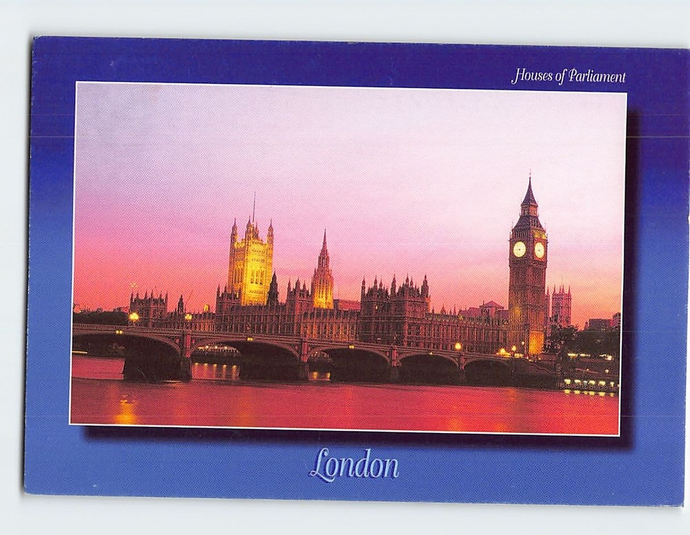 Postcard Houses of Parliament London England