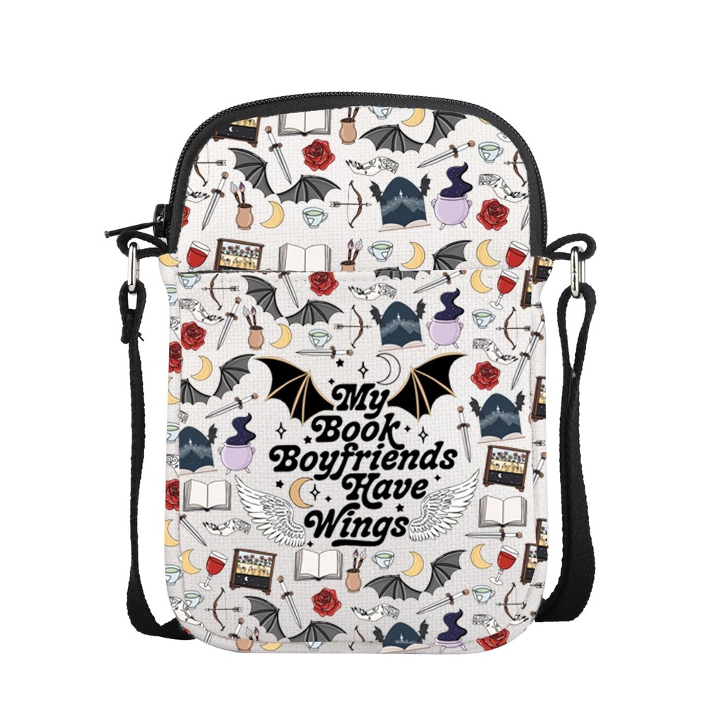 UJIMS 4th Wing Dark Academia Magic Book Crossbody Bag Romantasy Merchandise