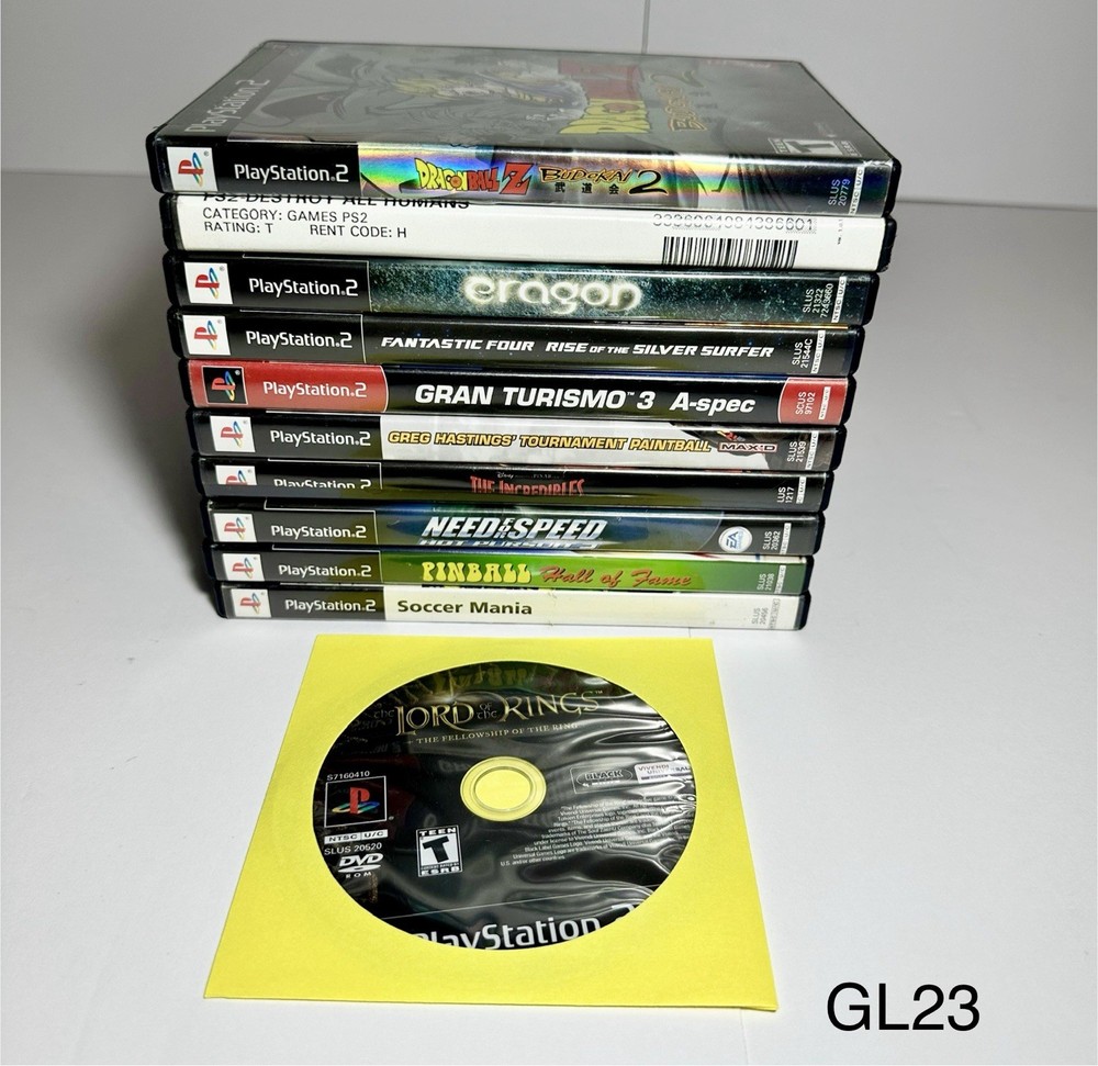 11 Game Lot For Sony PlayStation 2 - Dragonball Z NFS Lord Of The Rings