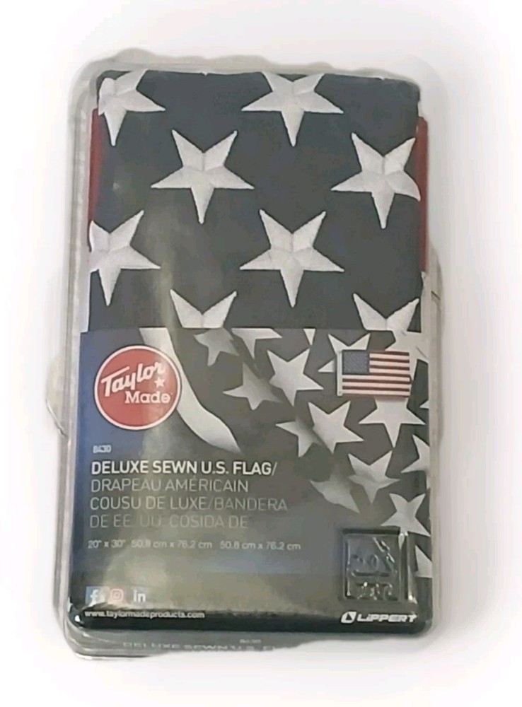 American Flag 20x30in Deluxe Sewn Made in USA 50 Stars Stripes for Boats