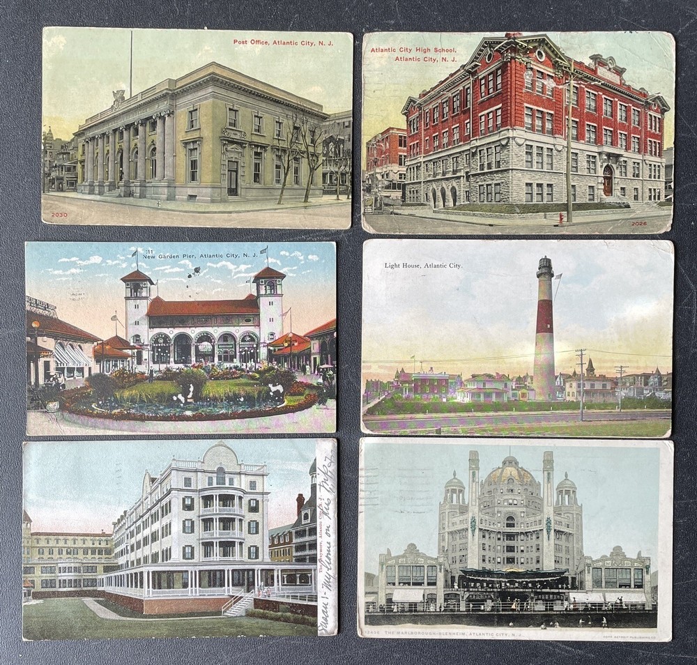 Atlantic City NJ Vintage Postcard LOT Of 6 New Jersey Architecture