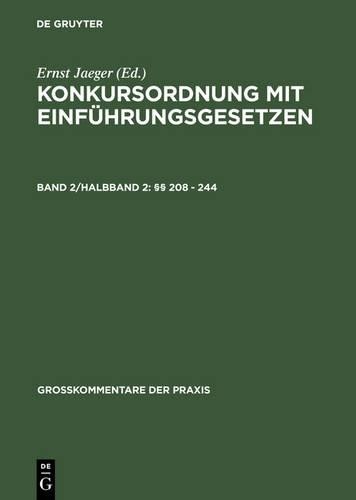 §§ 208 - 244 (Hardback) Großkommentare Der Praxis