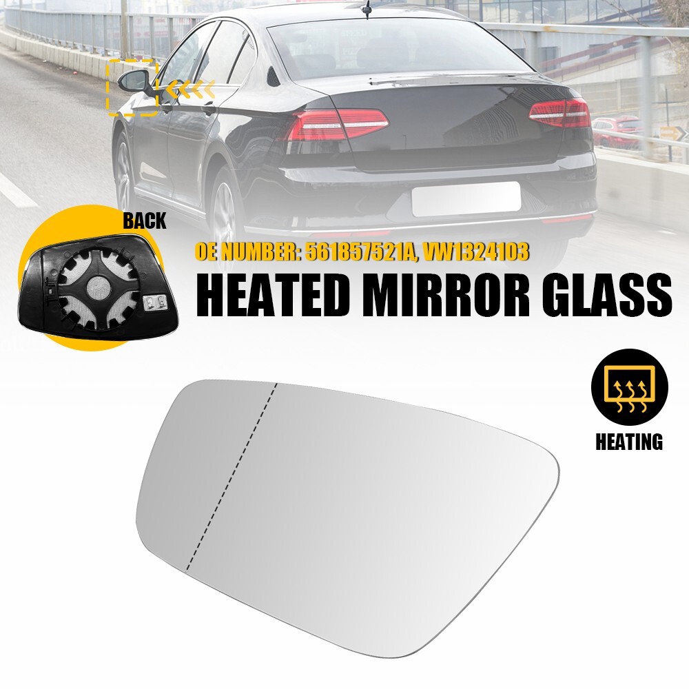 2012-2015 Volkswagen Passat Heated Driver Side Mirror Glass 561857521A  