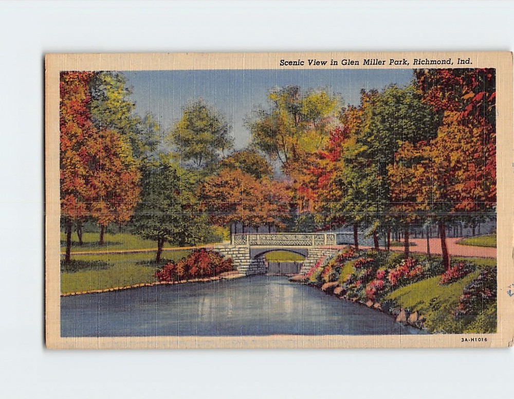 Postcard Scenic View in Glen Miller Park Richmond Indiana USA North America