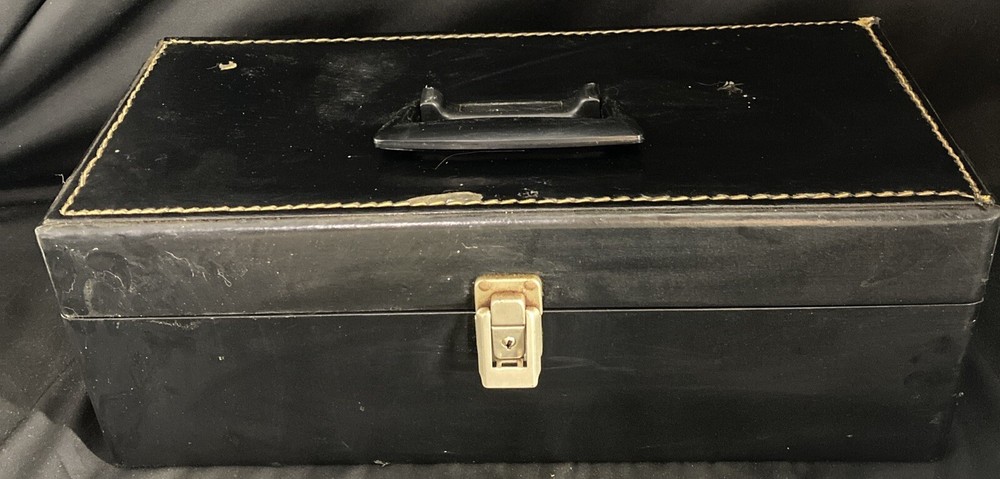 8-Track 24 Slot Case/ Holder Black With Red Velvet Interior Briefcase